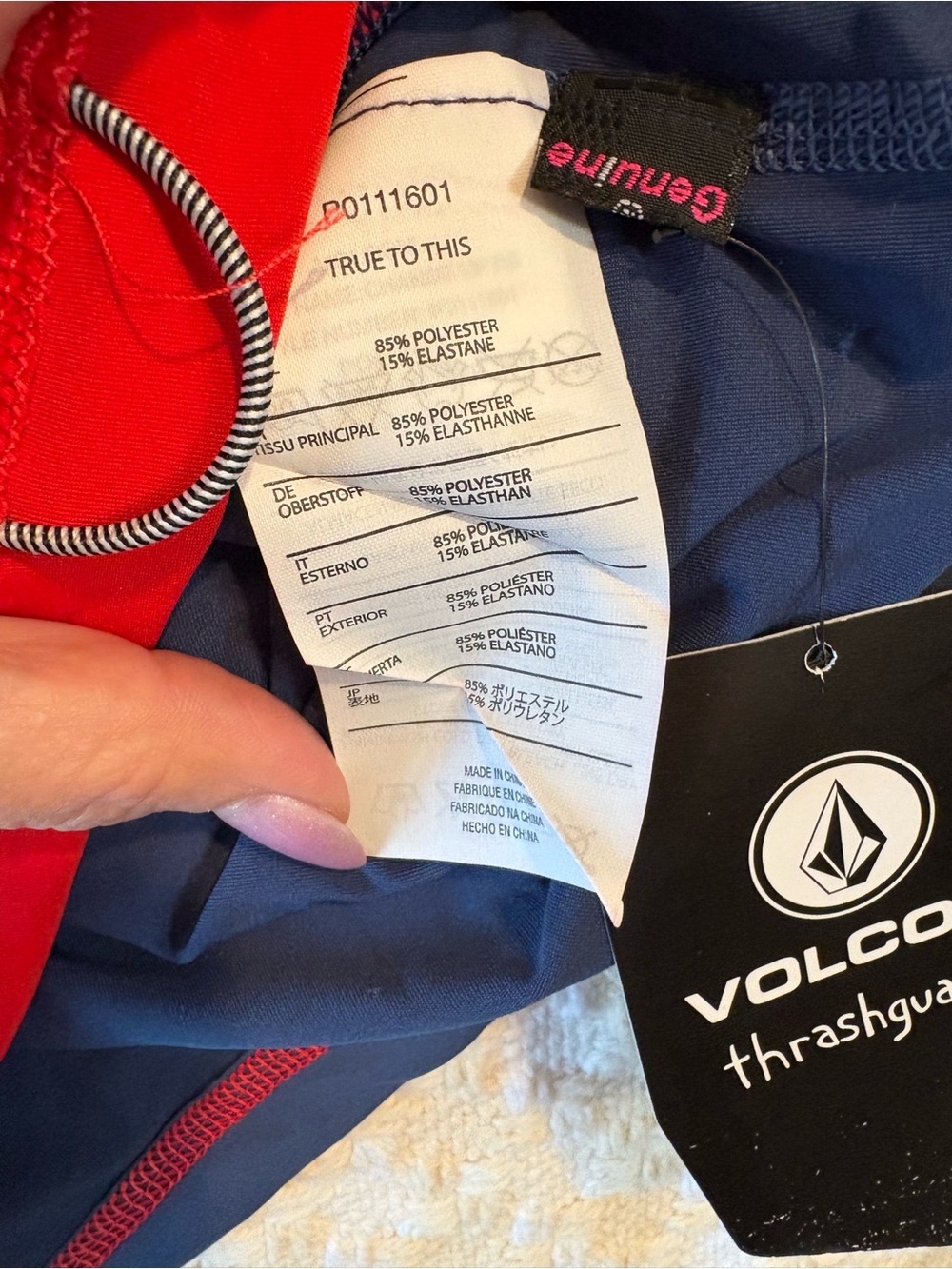 Volcom Red and Blue Short-Sleeve Rash Guard - Picture 8 of 15